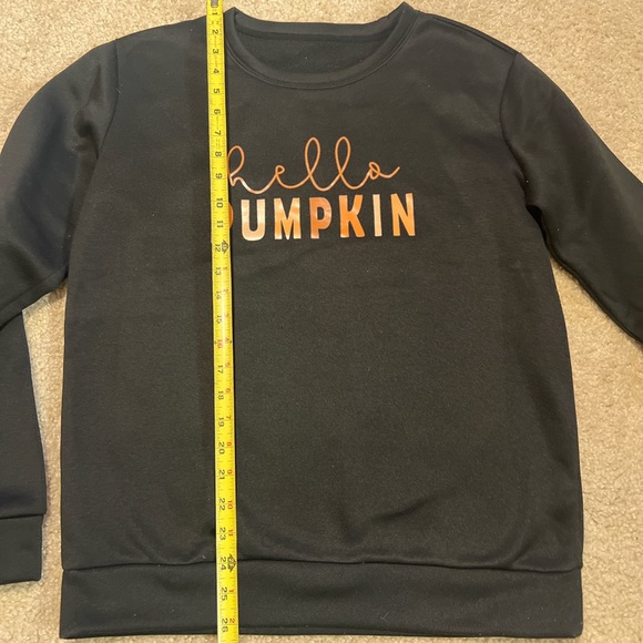 Hello Pumpkin black round neck sweatshirt size S - Picture 3 of 4